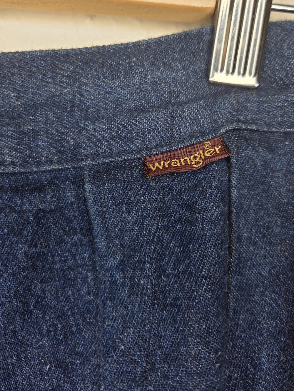 Vintage 90s Wrangler Dark Wash Button Front Denim Midi Skirt 100% Cotton Western - Picture 3 of 8